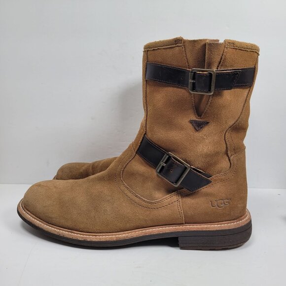 UGG Jaren Men's Brown Suede Leather Mid-Calf Boots S/N1017253 US Size 12 - Picture 2 of 11